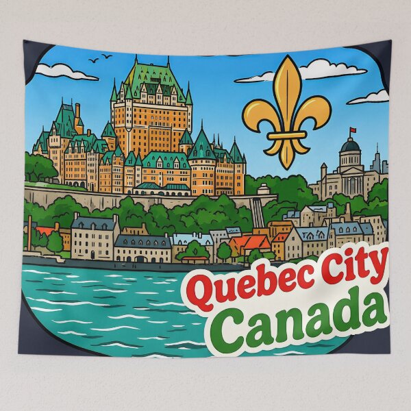 Item preview, Quebec City Canada Cute Skyline Colorful Cityscape Pride designed and sold by HowToCanadian.