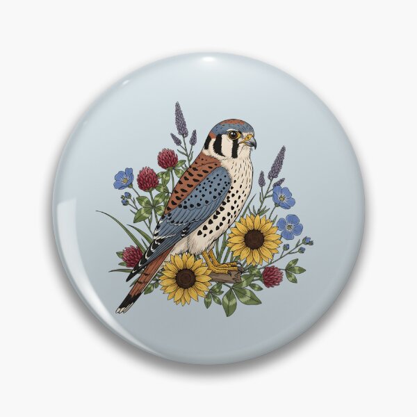 Item preview, Botanical American Kestrel Sunflower Nature designed and sold by BirdsnStuff.