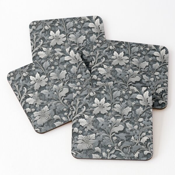 Item preview, Elegant gray botanical vintage floral pattern designed and sold by hollycooper.