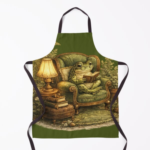 Item preview, Frog Reading in Armchair Cozy Aesthetic – Intellectual Book Lover Illustration | Frog Bookworm Gift designed and sold by irfanshikh.