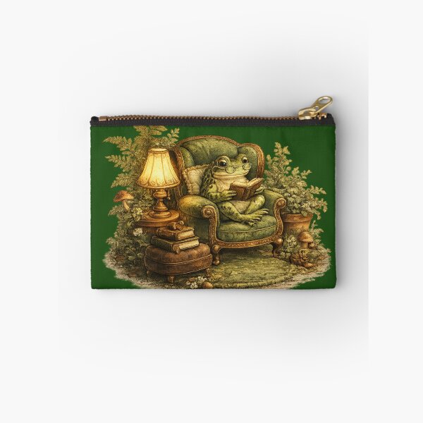 Item preview, Frog Reading in Armchair Cozy Aesthetic – Intellectual Book Lover Illustration | Frog Bookworm Gift designed and sold by irfanshikh.