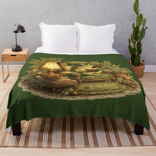 Item preview, Frog Reading in Armchair Cozy Aesthetic – Intellectual Book Lover Illustration | Frog Bookworm Gift designed and sold by irfanshikh.