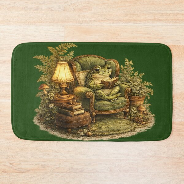 Item preview, Frog Reading in Armchair Cozy Aesthetic – Intellectual Book Lover Illustration | Frog Bookworm Gift designed and sold by irfanshikh.