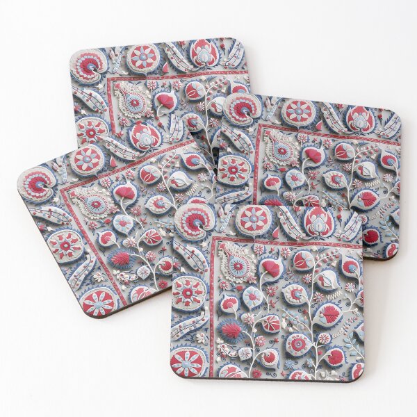 Item preview, Suzani Uzbekistan Floral Embroidery Print designed and sold by Vicky Brago-Mitchell®.