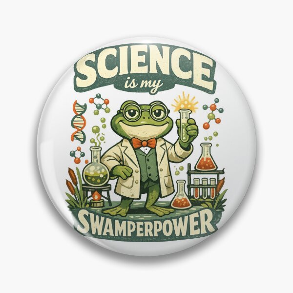 Item preview, Retro Frog Scientist : Science Is My Swamperpower Chemistry Frog Humor STEM Teacher Designs designed and sold by PrintifyPxl.