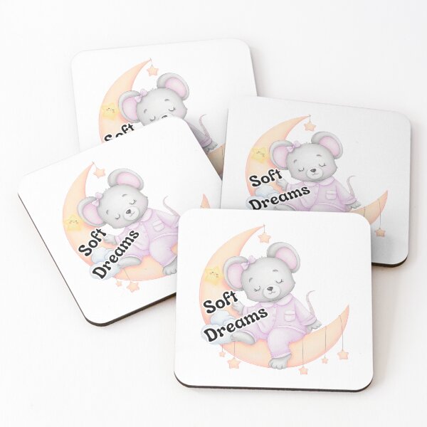 Item preview, Soft Dreams Sleeping Mouse Sticker | Cute Pastel Moon Aesthetic | Cozy Night Vibes Design designed and sold by Pandey14.