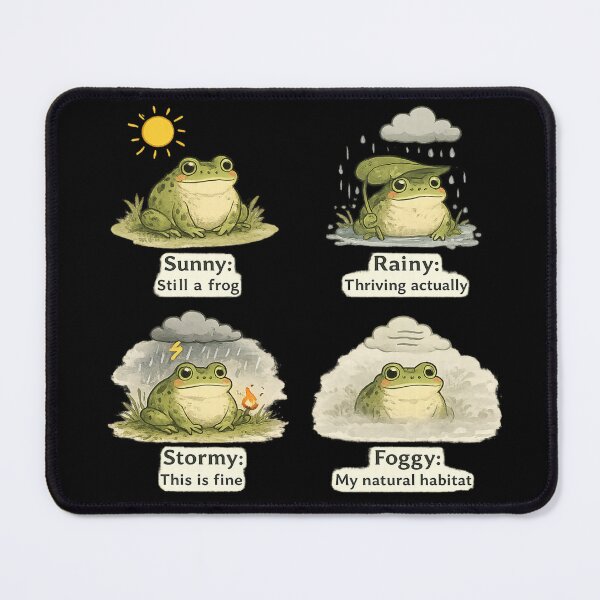 Item preview, Frog Weather Forecast Four Panel – Funny Relatable Mood Comic Art | Frog Humor Gift designed and sold by irfanshikh.