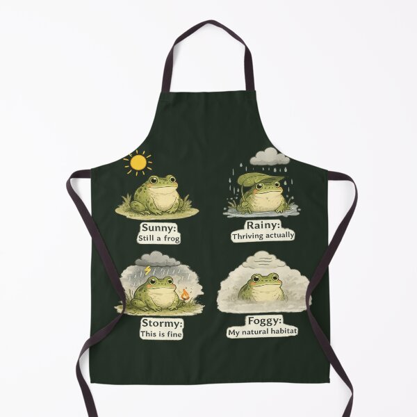 Item preview, Frog Weather Forecast Four Panel – Funny Relatable Mood Comic Art | Frog Humor Gift designed and sold by irfanshikh.
