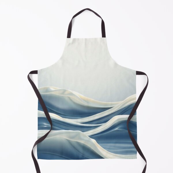 Item preview, Luxurious Blue & White Silk Satin Ocean Waves Elegant Flowing Abstract Art designed and sold by IntelliMindDesigns.