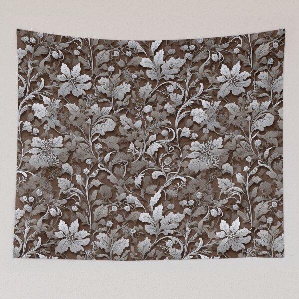 Item preview, Elegant vintage brown boho floral botanical pattern designed and sold by hollycooper.