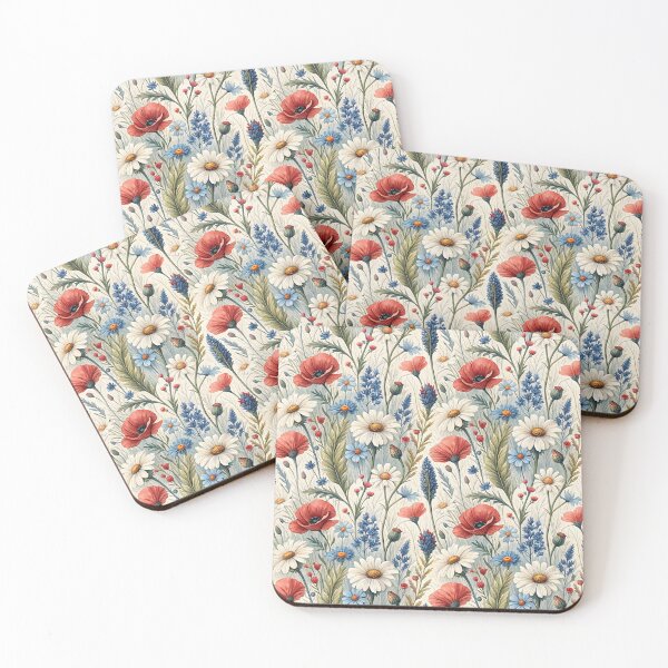 Item preview, Mix Of Wildflowers, Daisies, Poppies And Bluebells designed and sold by Storybook Botanica.