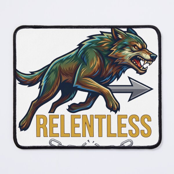 Item preview, Relentless Wolf Unchained - Motivational Wild Wolf Spirit designed and sold by veloramode.