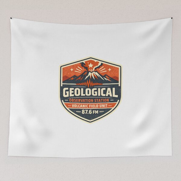 Item preview, Geological Observation Station Vintage Volcano Graphic designed and sold by Naviora.
