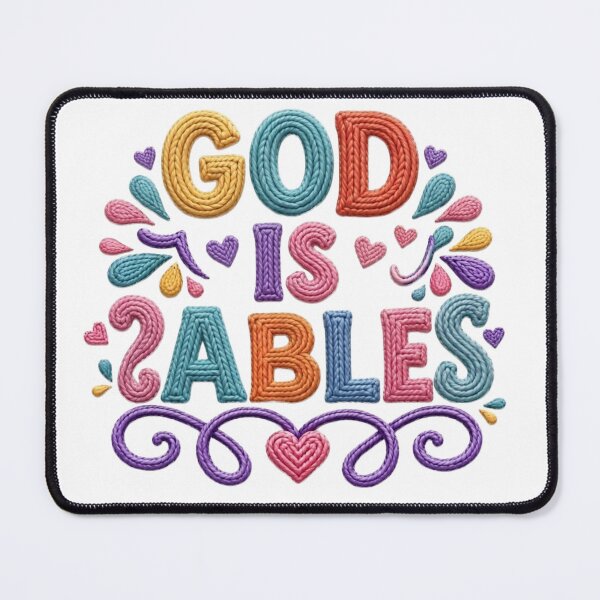 Item preview, God Is Able Colorful Embroidered Christian Faith Design designed and sold by camisagrafica.