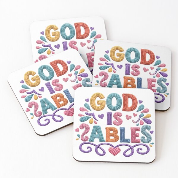 Item preview, God Is Able Colorful Embroidered Christian Faith Design designed and sold by camisagrafica.