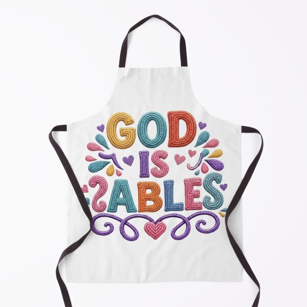Item preview, God Is Able Colorful Embroidered Christian Faith Design designed and sold by camisagrafica.