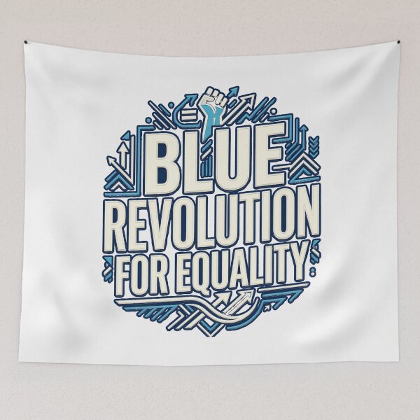 Item preview, Blue Revolution for Equality Typography Design designed and sold by ArtsyExplorer.