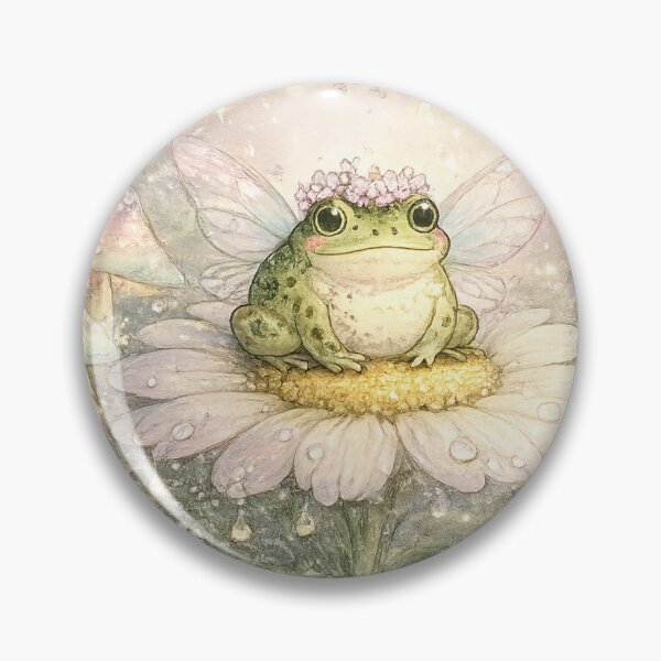 Item preview, Fairycore Frog Princess Flower Crown Wings – Magical Pastel Watercolor Art | Fairycore Frog Gift designed and sold by irfanshikh.