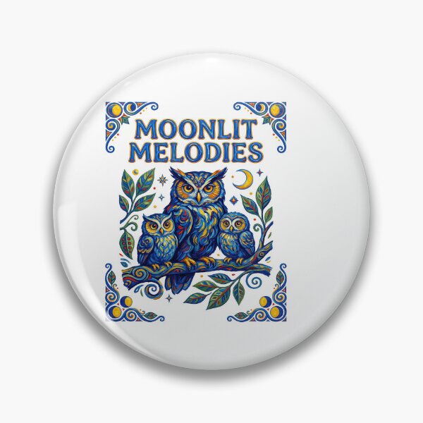 Artikelvorschau, Moonlit Melodies Owls Vintage Nouveau entworfen und verkauft von TeeARTHY.