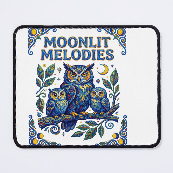 Item preview, Moonlit Melodies Owls Vintage Nouveau designed and sold by TeeARTHY.