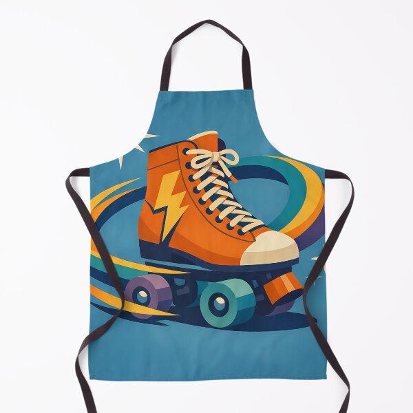 Item preview, Orange Lightning Roller Skate with Star Swirls designed and sold by InkSmithery.