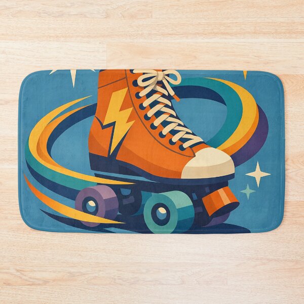 Item preview, Orange Lightning Roller Skate with Star Swirls designed and sold by InkSmithery.