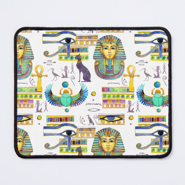 Item preview, Golden Tutankhamun Mask – Ancient Egyptian Pharaoh Hieroglyphic Art designed and sold by GulfSignature.