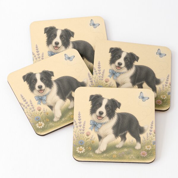 Item preview, Border Collie Puppy Dog Floral Baby Nursery Room designed and sold by DogGonePeople.