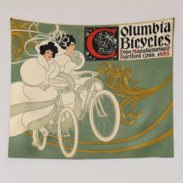 Item preview, Columbia Bicycles created by artist Will Bradley - Art Nouveau Bicycle Poster Elegant Women Illustration for Vintage Decor Lovers designed and sold by RickE.