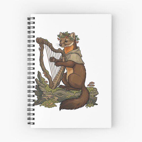 Item preview, Medieval Fantasy Pine Marten Playing Harp designed and sold by TeeARTHY.