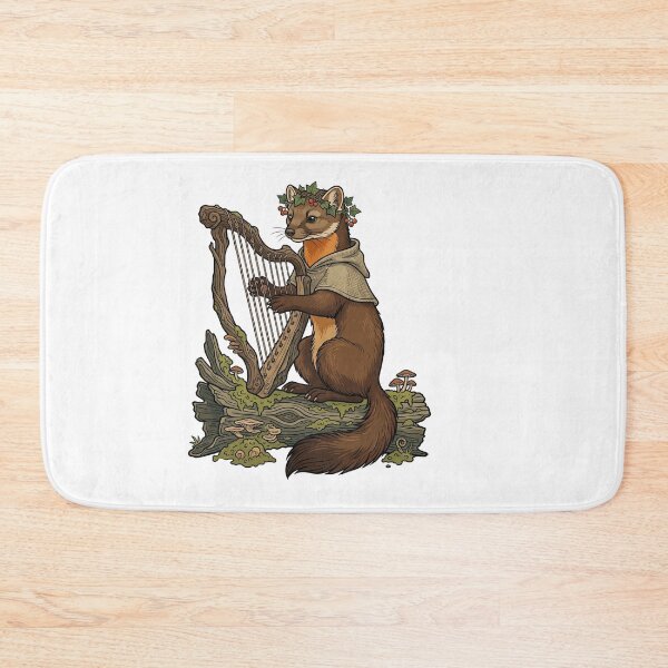 Item preview, Medieval Fantasy Pine Marten Playing Harp designed and sold by TeeARTHY.