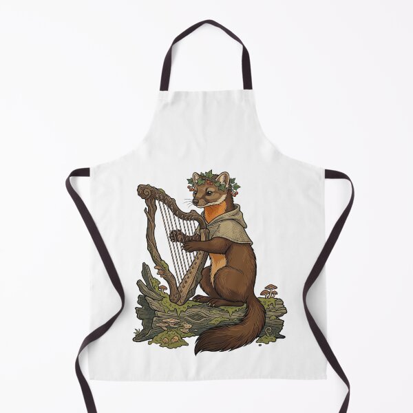 Item preview, Medieval Fantasy Pine Marten Playing Harp designed and sold by TeeARTHY.