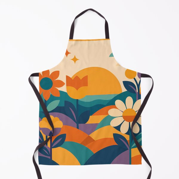 Item preview, Geometric Floral Landscape with Sun and Moon designed and sold by InkSmithery.
