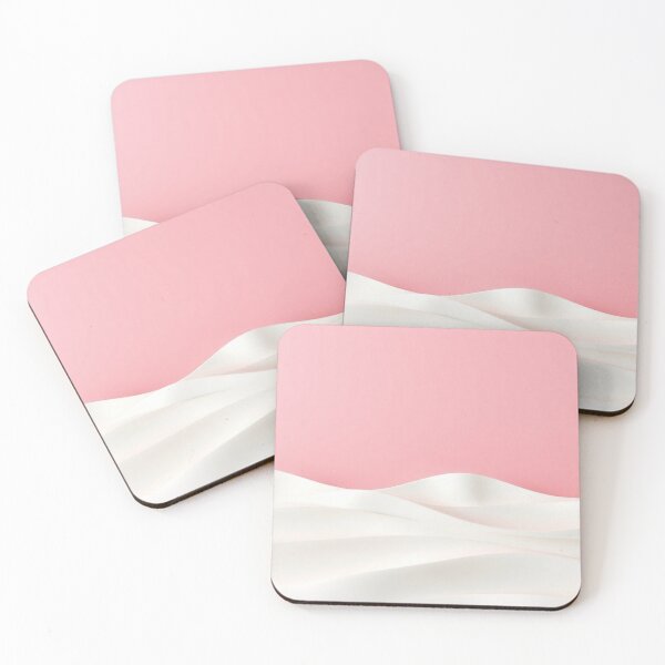 Item preview, Luxurious Pink & White Silk Satin Waves Feminine Abstract Art designed and sold by IntelliMindDesigns.