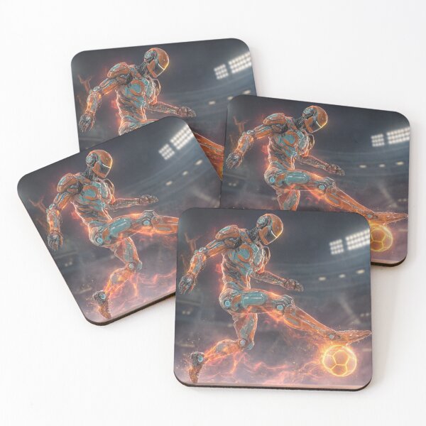 Item preview, Cyber Soccer King | Fire Cyborg Football Striker AI Sports Art designed and sold by AiNaturalsOnly.