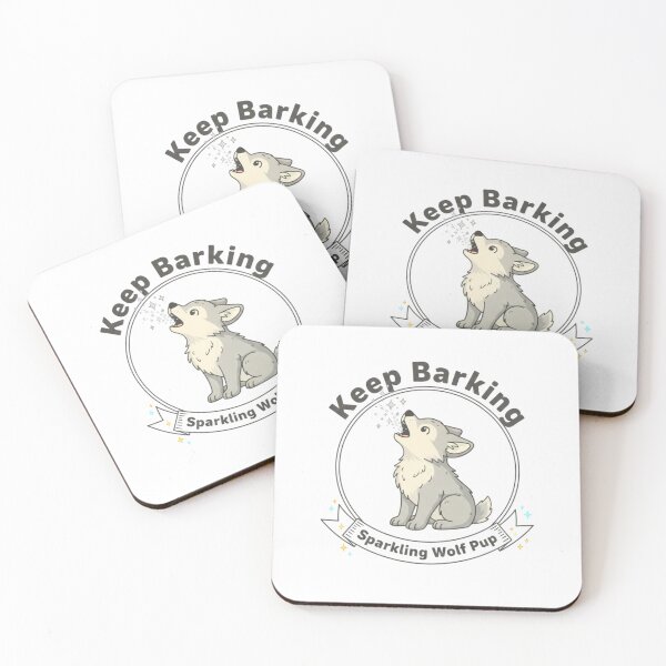 Item preview, Keep Barking Sparkling Wolf Pup - Cute Quirky Cartoon Animal designed and sold by TheSquirla.