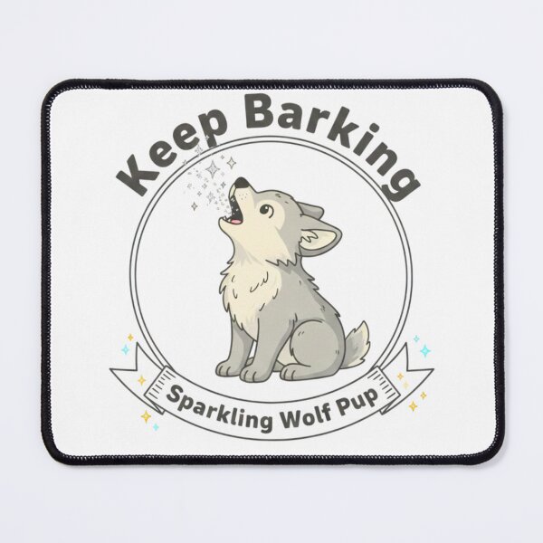 Item preview, Keep Barking Sparkling Wolf Pup - Cute Quirky Cartoon Animal designed and sold by TheSquirla.
