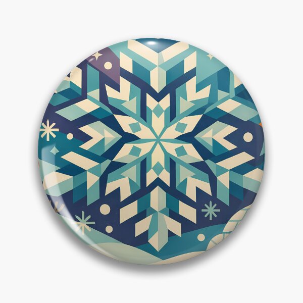 Item preview, Geometric Snowflake Winter Landscape designed and sold by InkSmithery.