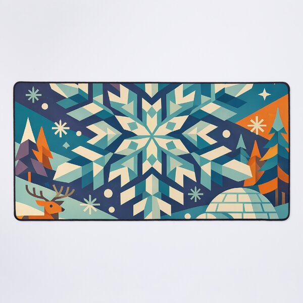 Item preview, Geometric Snowflake Winter Landscape designed and sold by InkSmithery.