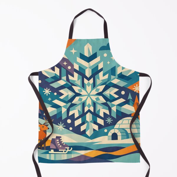 Item preview, Geometric Snowflake Winter Landscape designed and sold by InkSmithery.