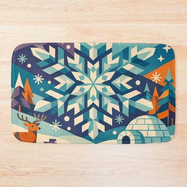 Item preview, Geometric Snowflake Winter Landscape designed and sold by InkSmithery.