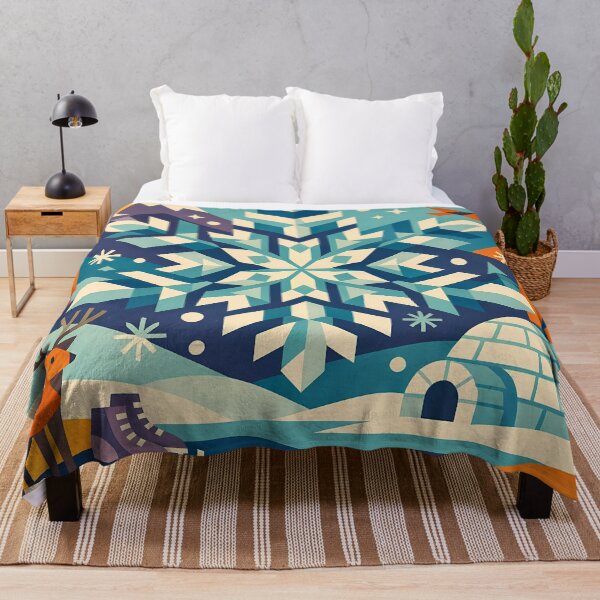 Item preview, Geometric Snowflake Winter Landscape designed and sold by InkSmithery.