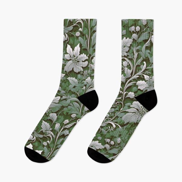 Item preview, Elegant vintage style green floral pattern designed and sold by hollycooper.