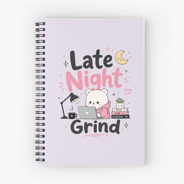 Item preview, Late Night Grind Cute Study Bear Kawaii Aesthetic Student Motivation Sticker designed and sold by Sanika arts .