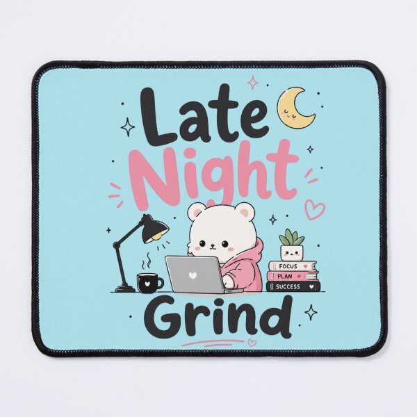 Item preview, Late Night Grind Cute Study Bear Kawaii Aesthetic Student Motivation Sticker designed and sold by Sanika arts .