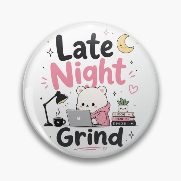 Item preview, Late Night Grind Cute Study Bear Kawaii Aesthetic Student Motivation Sticker designed and sold by Sanika arts .