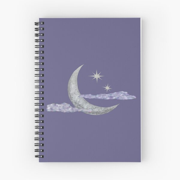 Item preview, Crescent moon with two stars and clouds designed and sold by creaphyl28.
