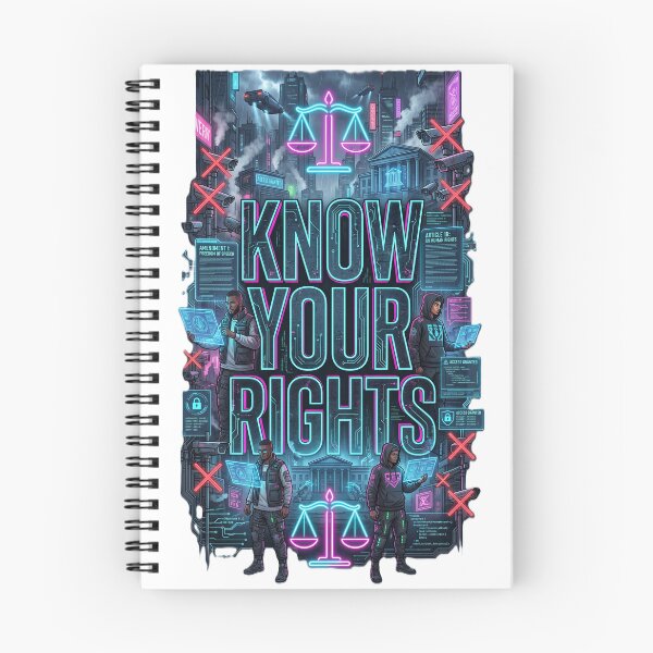 Item preview, KNOW YOUR RIGHTS – Cyber Constitutional Streetwear designed and sold by Prism-Bubble.