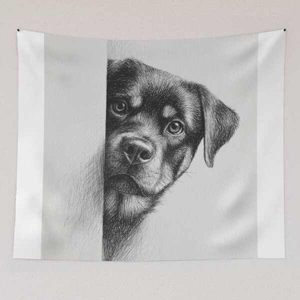 Item preview, Curious rottweiler Peeking designed and sold by lautir.