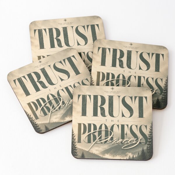 Item preview, TRUST THE PROCESS – Vintage Forest Road Motivational Poster designed and sold by Watchyyy.